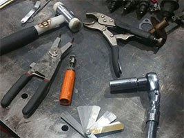 Tools on workbench